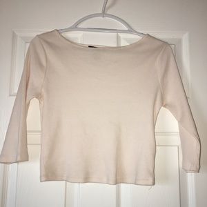 FOREVER 21 light pink/creme mid sleeve top